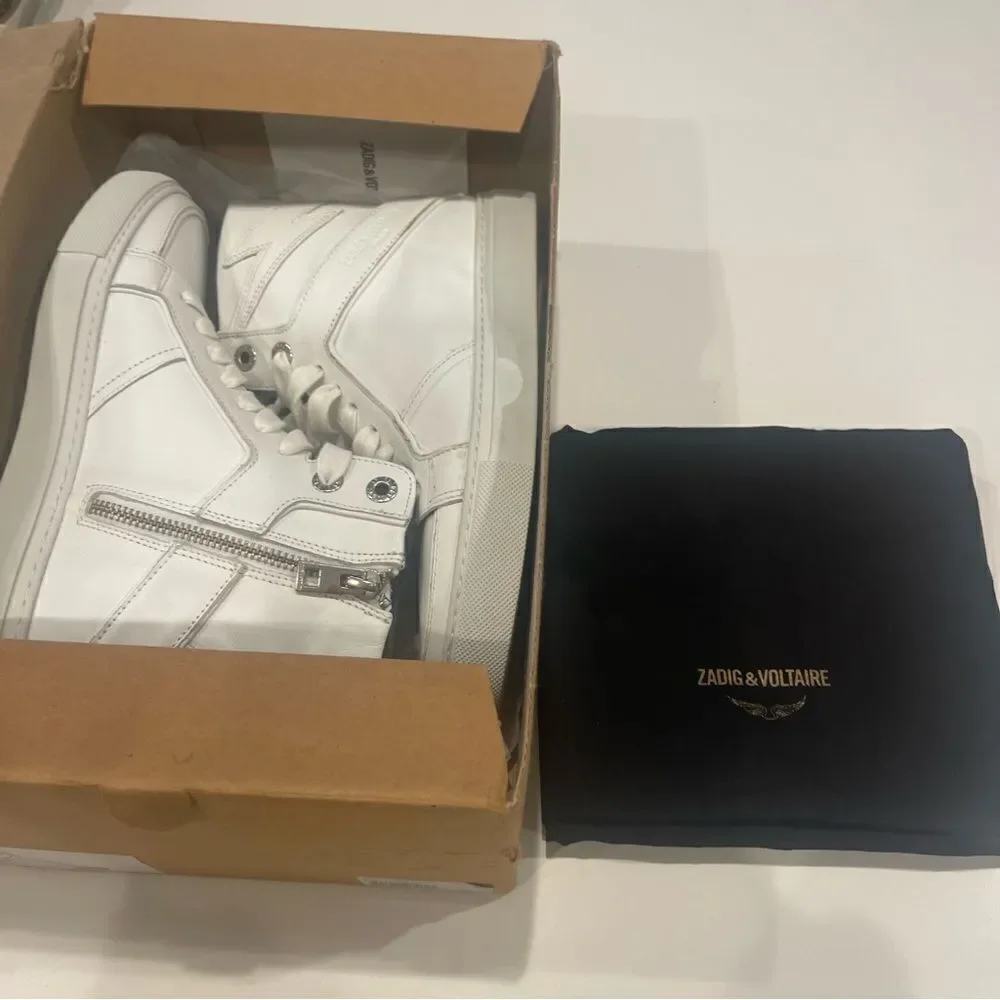 ZV1747 High Flash Sneakers high tops white New - Picture 13 of 15